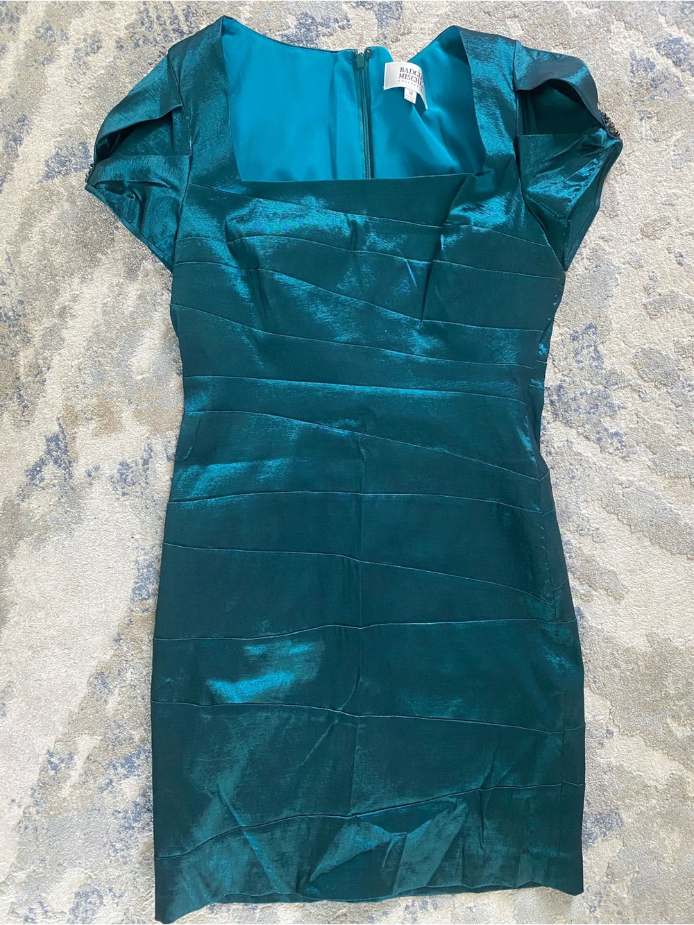 Badgley Mischka Teal Sheath Dress